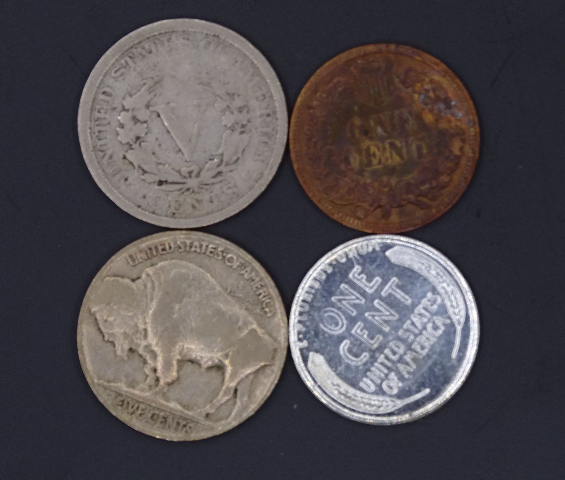 4x alte Münzen, USA