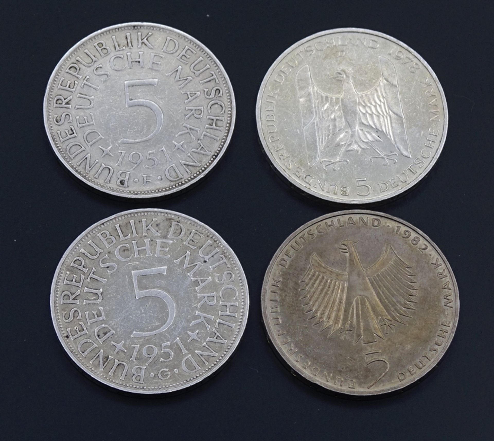 4x 5 DM Münzen = 20 Deutsche Mark