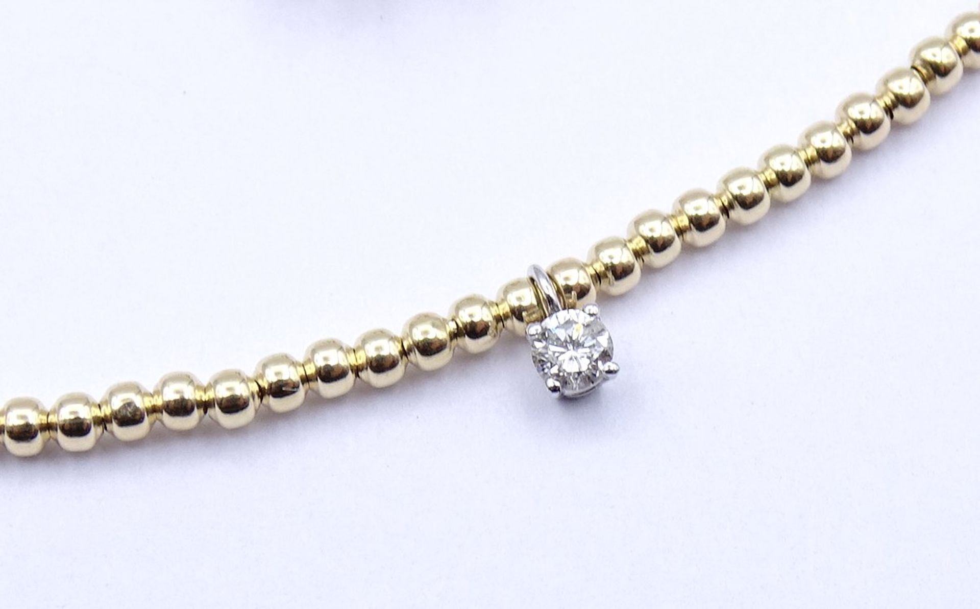 Halskette, GG 585/000 mit Diamant 0,07ct., L. 40,5cm, 1,45g. - Image 3 of 6