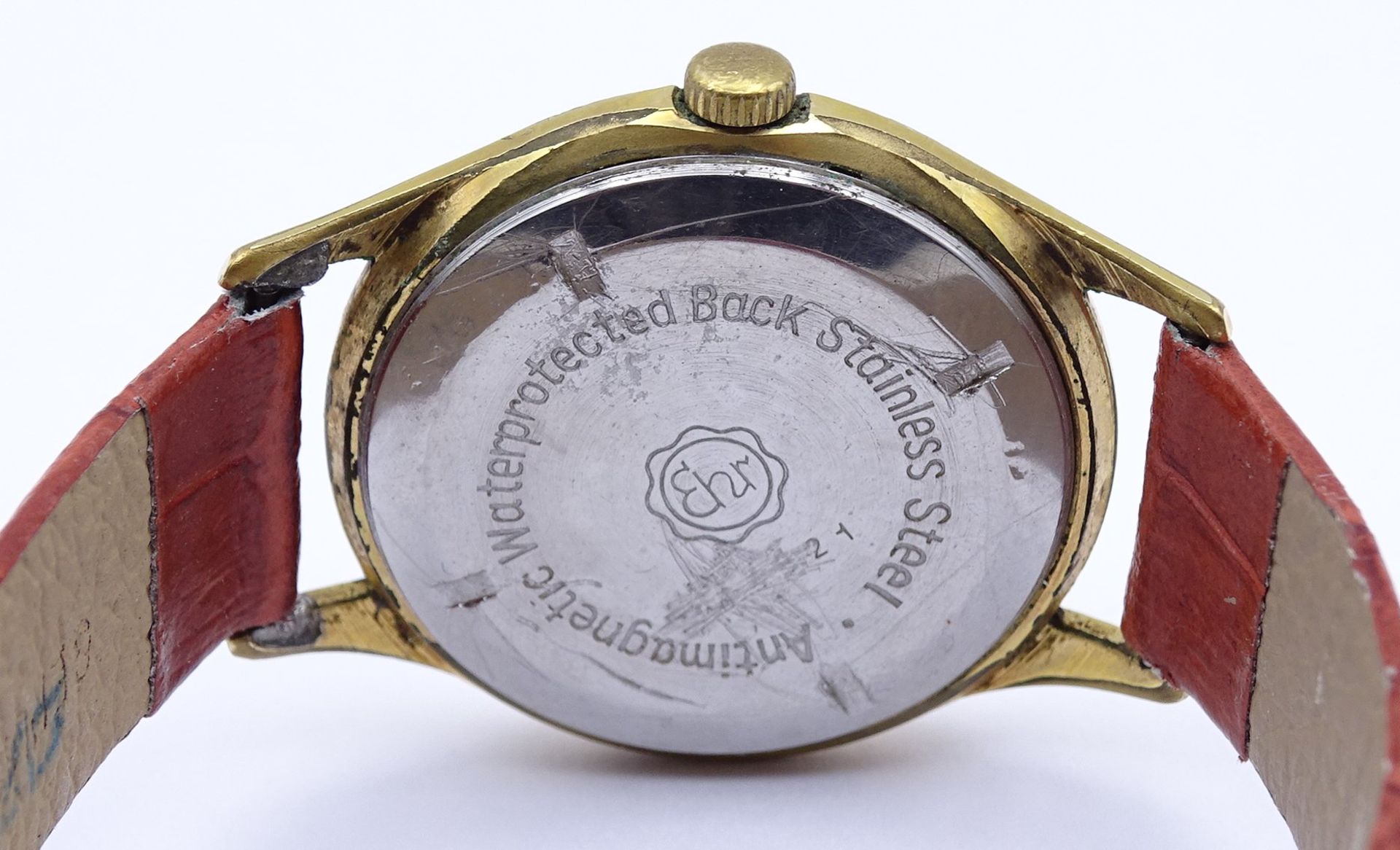 Armbanduhr "Ehr", mechanisch, Werk läuft, D. 33,2mm, Tragespuren - Bild 5 aus 5