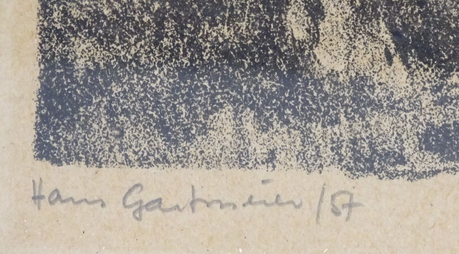 Hans GARTMEIER (1910-1986) grasende Kuh" orig. Lithografie, ger/Glas, RG 19x25 cm - Bild 4 aus 6