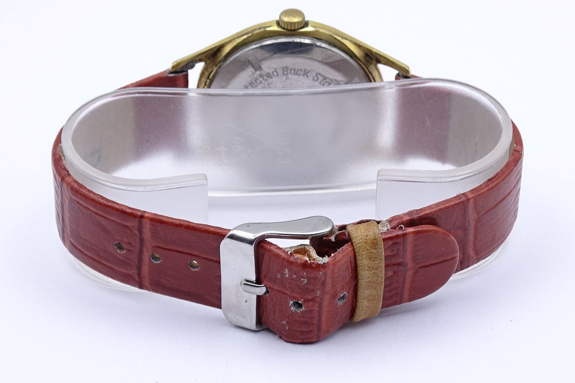 Armbanduhr "Ehr", mechanisch, Werk läuft, D. 33,2mm, Tragespuren - Bild 4 aus 5