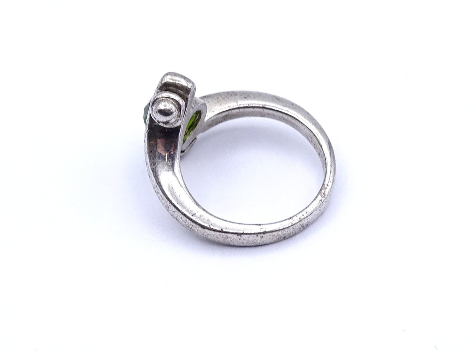 Ring mit einem grünen Stein, Sterlingsilber 925/000, 6,4g., RG 56 - Image 3 of 3