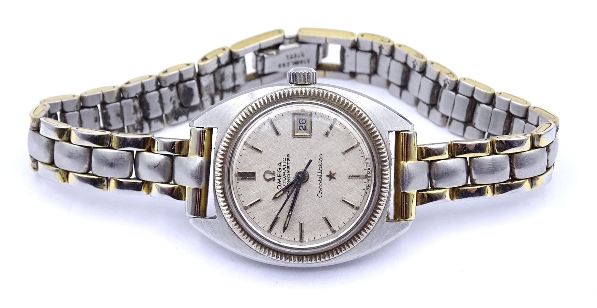 Damen Armbanduhr "Omega", Constellation, Chronometer, Automatikwerk, Werk steht, Band berieben, D.  - Bild 2 aus 5