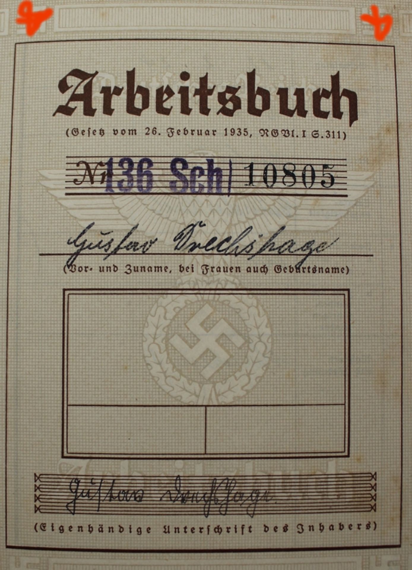 Sammelalbum "Deutschland erwacht", Arbeitsbuch und Zeugnisheft, 3. Reich, Album in schlechter Erhal - Image 3 of 5