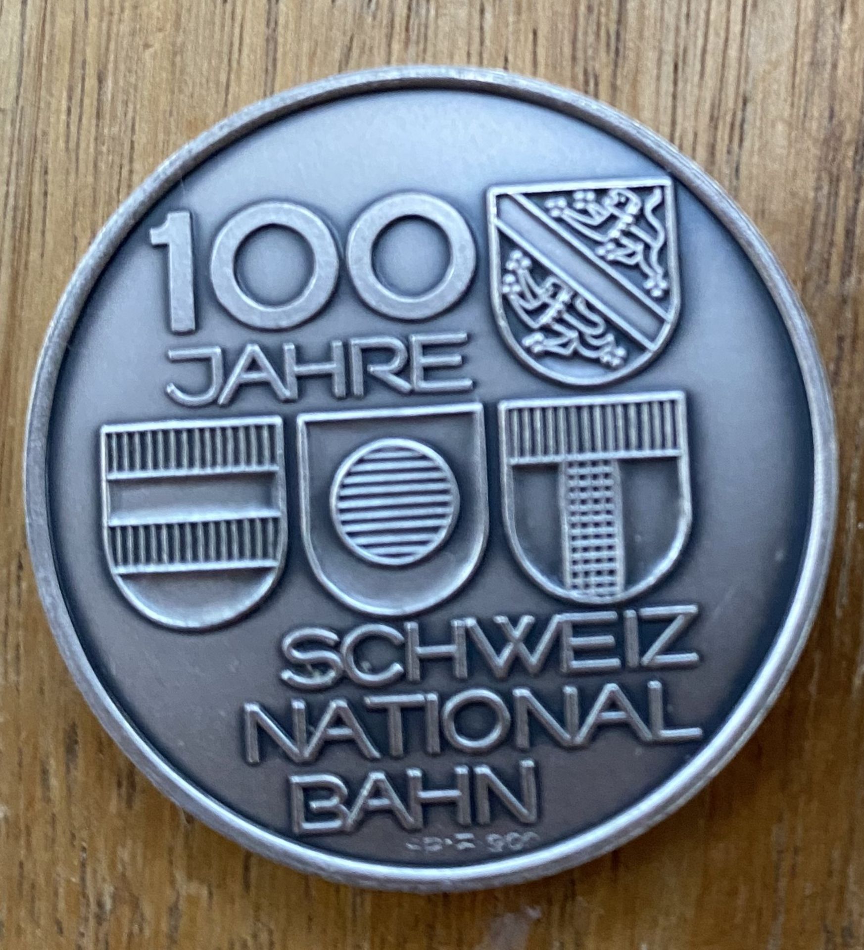 Silber Medaille -900-, 100 J. Schweizer National-Bahn, 15 gr.