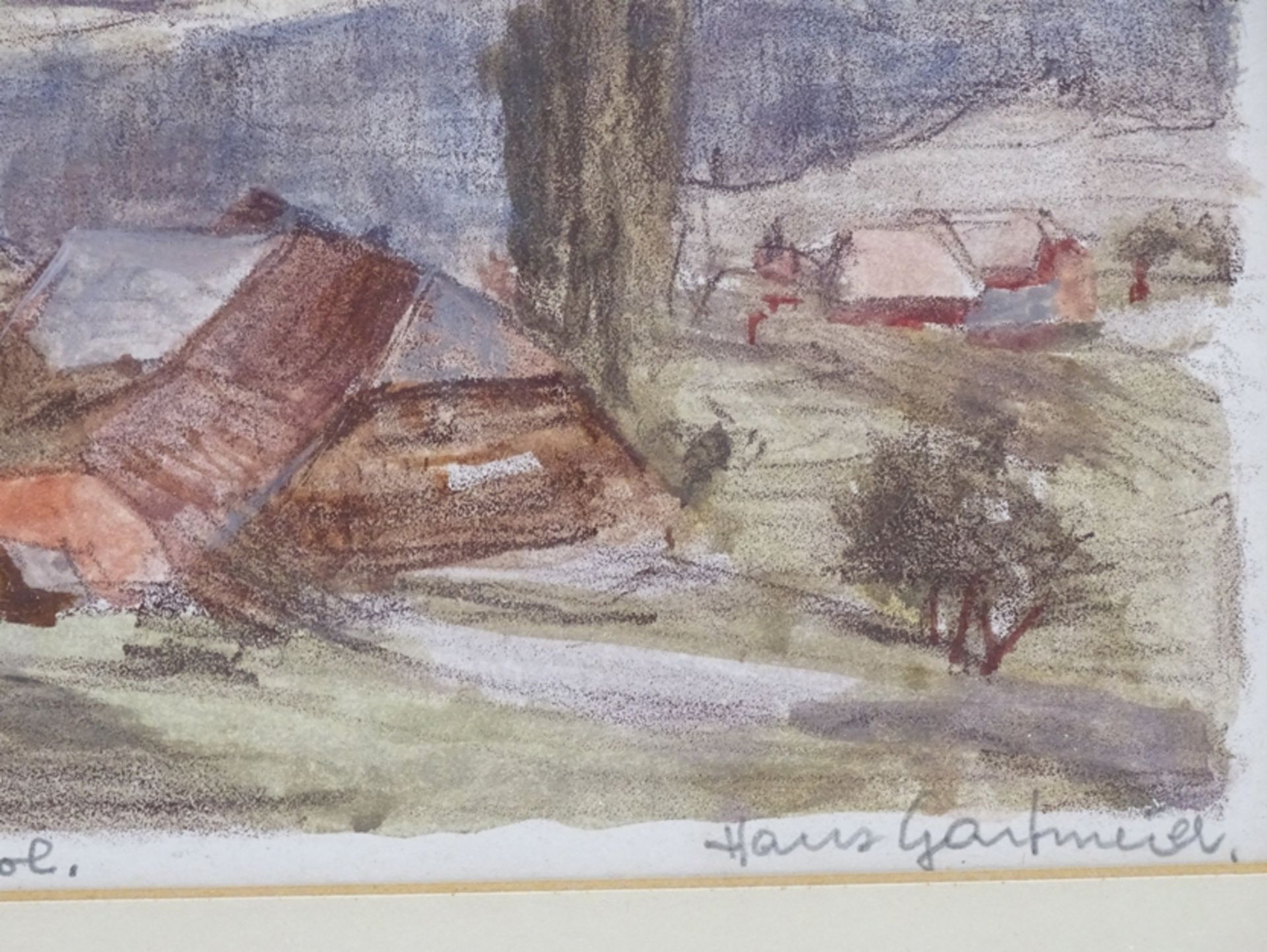 Hans GARTMEIER (1910-1986) , handcolorierte Lithografie, Landschaft, ger/Glas, RG 26x30 cm - Image 4 of 6