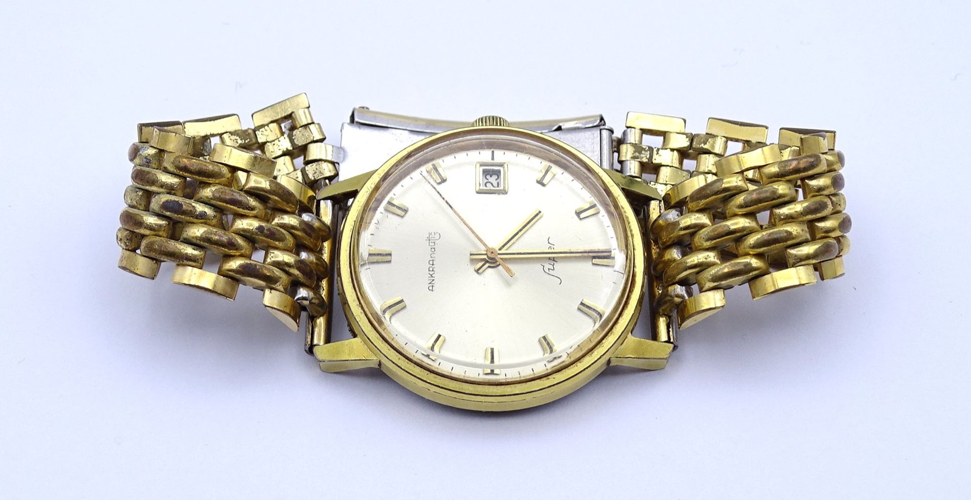 Herren Armbanduhr " Ankranautic Super",  mechanisch, Werk läuft, D. 33mm, Alters- und Gebrauchsspur - Bild 5 aus 5