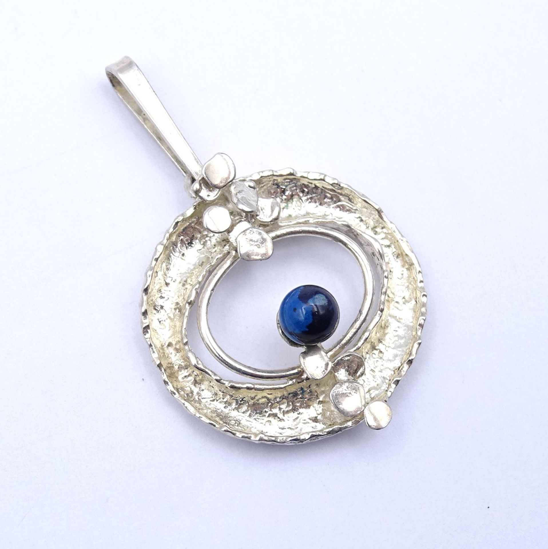 Silber Anhänger mit blauer Kugel, 835/000, L. 4,9cm, 7,8g. - Image 2 of 4