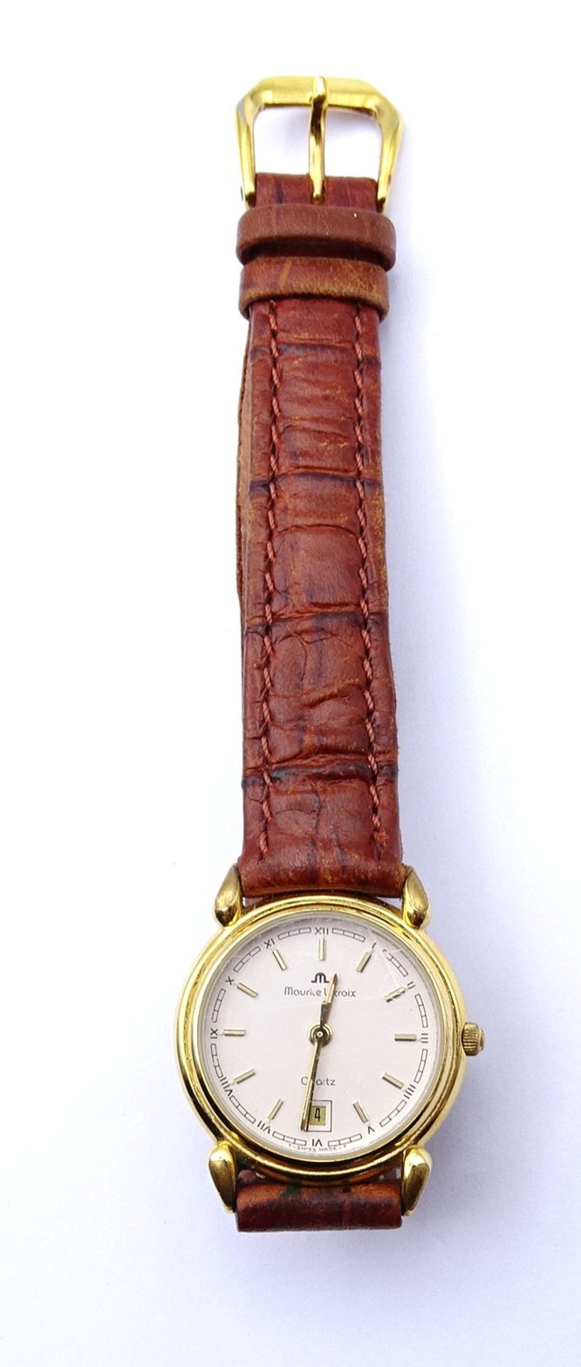 Damen Armbanduhr "Maurice Lacroix", Quartzwerk, D. 25mm, Funktion nicht überprüft, Kratzer auf Glas - Bild 3 aus 3
