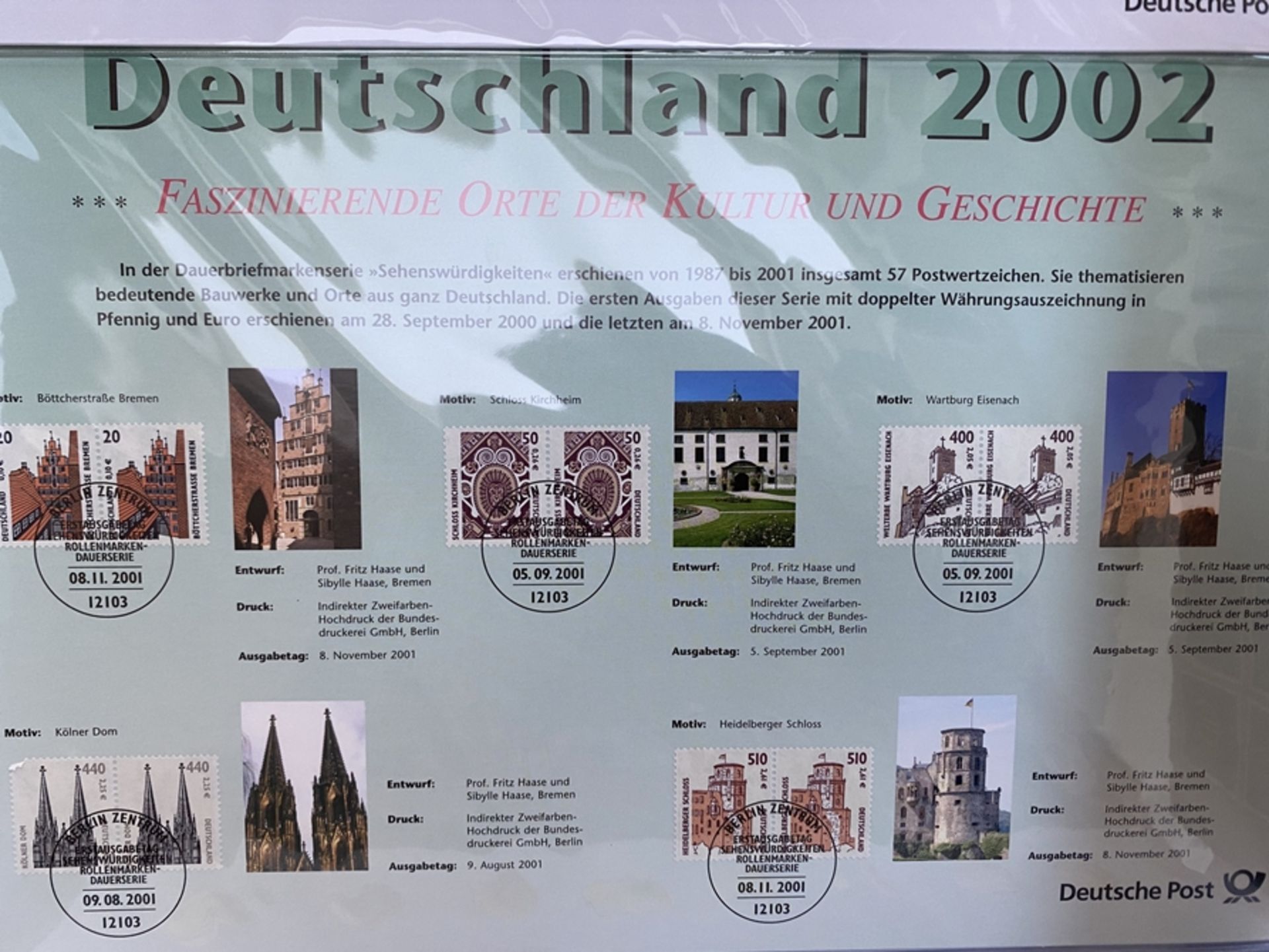 Deutschland 2002, Mappe mit Münzsatz und Briefmarken - Image 3 of 4