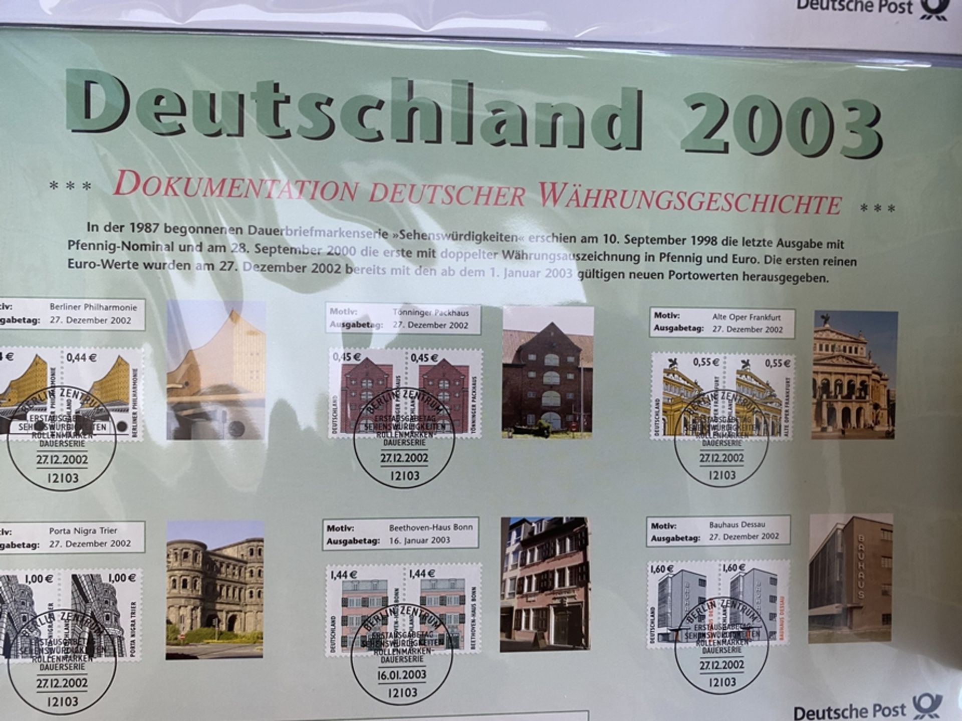 Deutschland 2003, Mappe mit Münzsatz und Briefmarken - Image 3 of 3