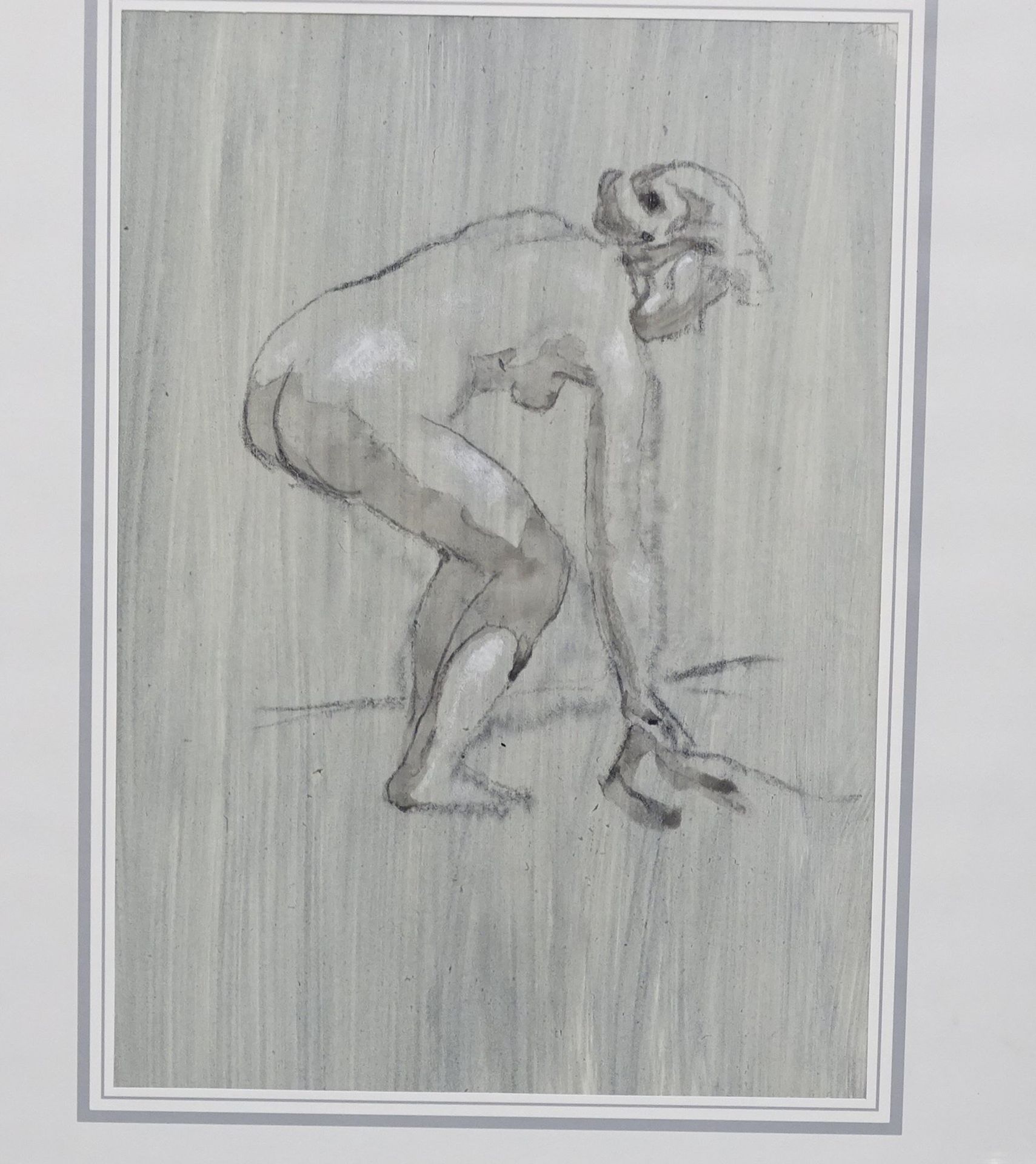anonyme Aktzeichnung , aber wohl Hans GARTMEIER (1910-1986)    ger/glas, RG 40x30 cm - Bild 2 aus 4