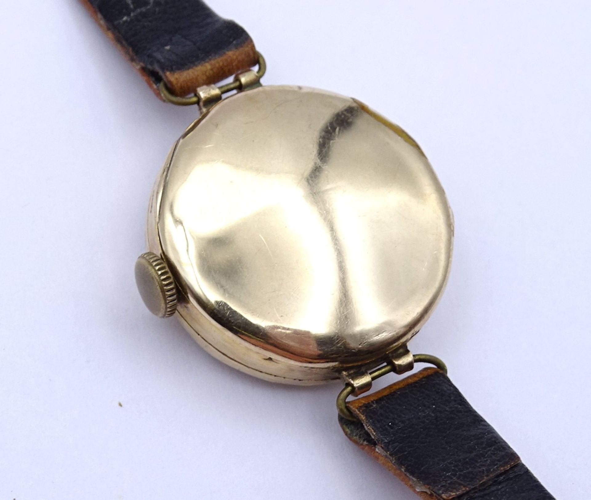 Armbanduhr "Rolex" Mod. Rolco, GG Gehäuse 375/000, mechanisch, Werk läuft für einige Minuten, D. 25 - Bild 4 aus 14