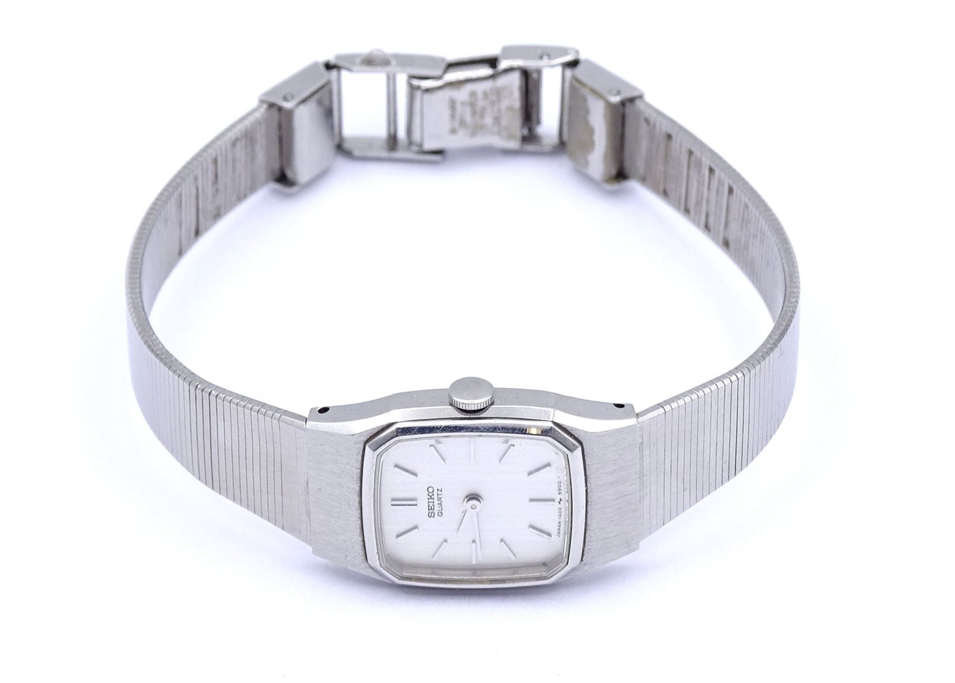 Damen Armbanduhr "Seiko", Quartzwerk, Gehäuse 16x17mm, Funktion nicht überprüft - Bild 2 aus 3