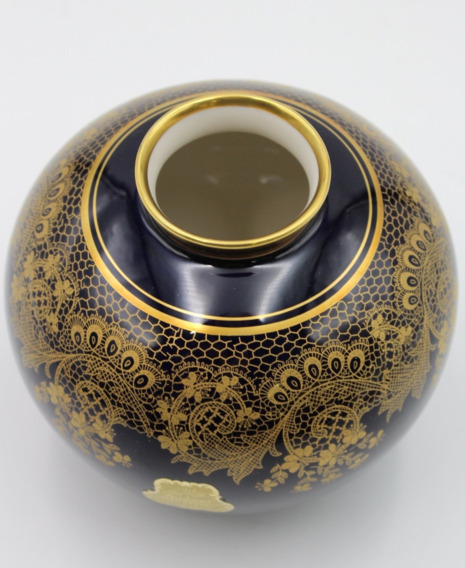 kl. Vase, Lindner, Kobalt u. Gold, H-11,2cm. - Image 2 of 4