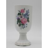 Vase auf Stand, Hutschenreuther, florales Dekor, Marke durchschliffen, H-20,8cm.