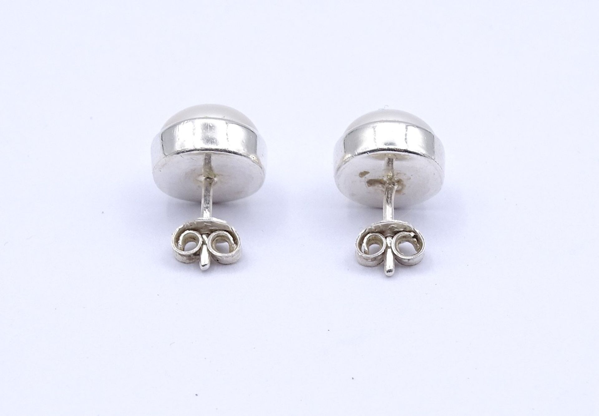 Paar runde Perlen Ohrstecker, Sterlingsilber 925/000, D. 11mm, zus. 4,9g. - Bild 3 aus 3