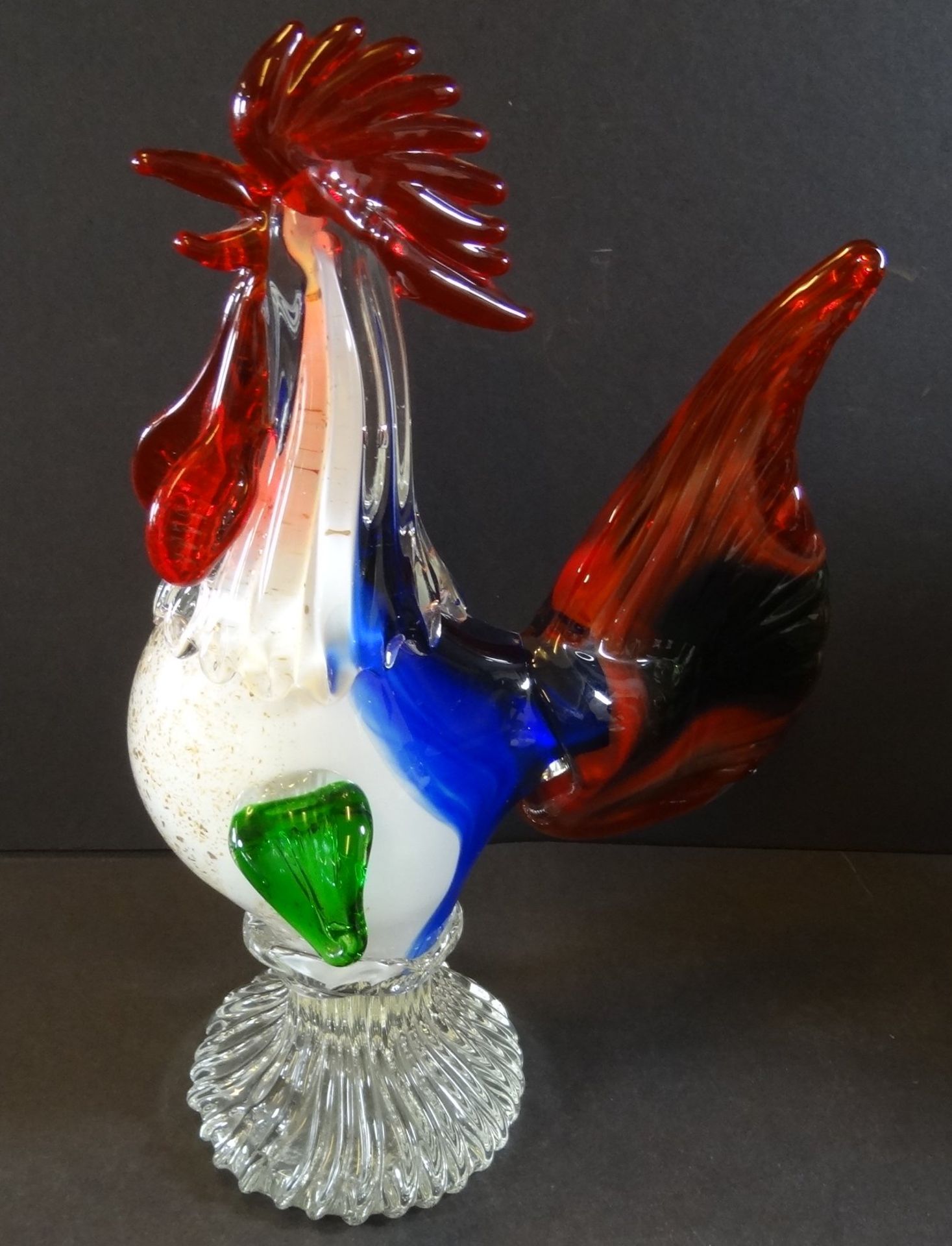 grosser Murano Hahn, Buntglas, H-31 cm - Image 2 of 6