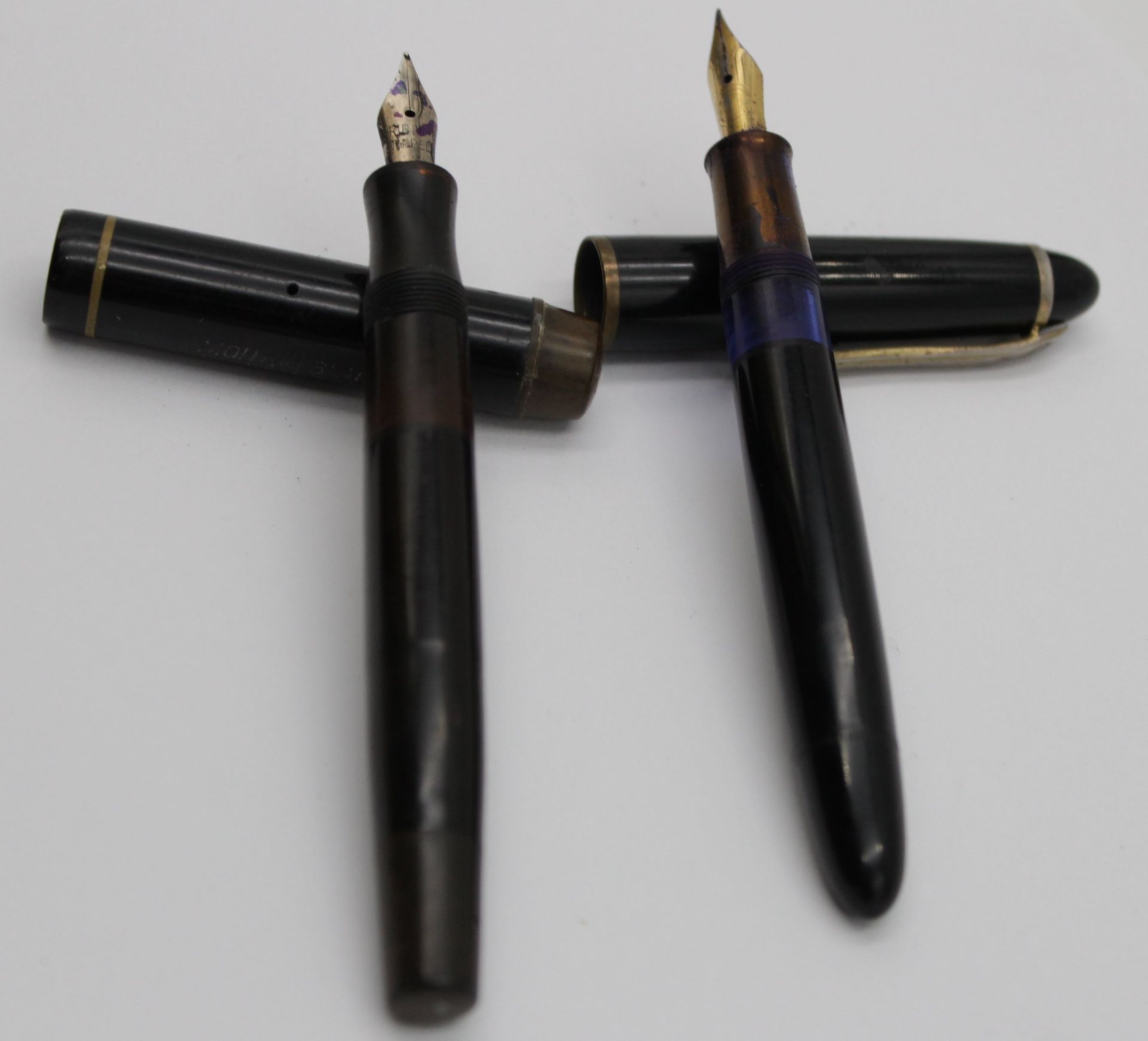 2x alte Kolbenfüller, Montblanc und Geha, älter, je mit Gebrauchsspuren - Bild 12 aus 13