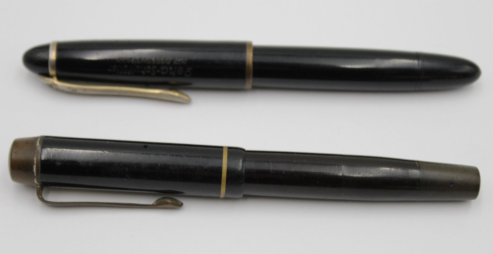 2x alte Kolbenfüller, Montblanc und Geha, älter, je mit Gebrauchsspuren - Bild 3 aus 13