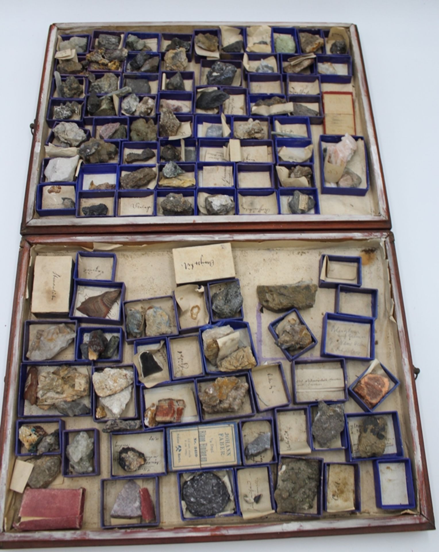 alte Sammlung div. Mineralien etc., meist beschriftet