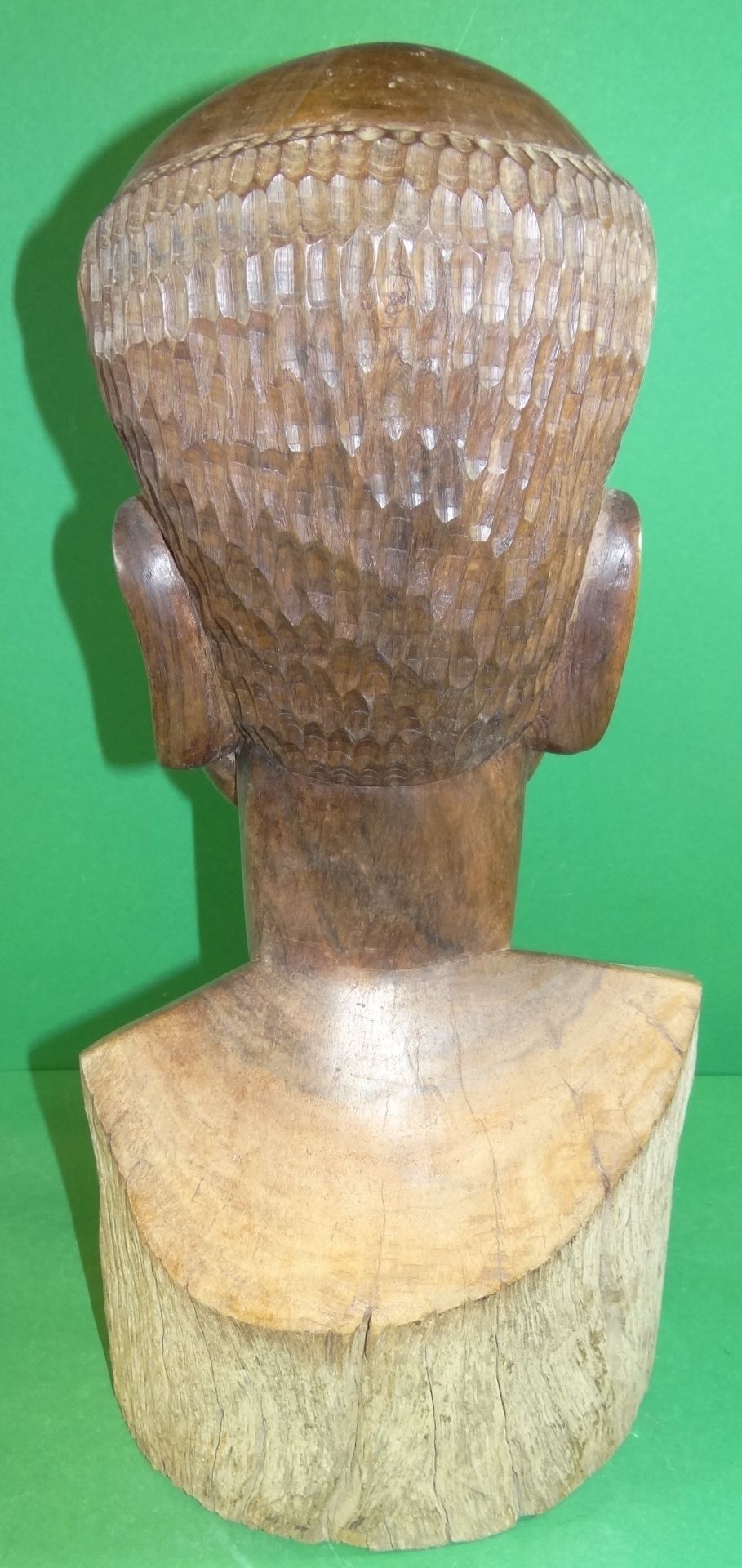 gr. massive Holzbüste eines afrikan. Politikers (Präsidenten?), H-45 cm, 11 kg - Bild 5 aus 6