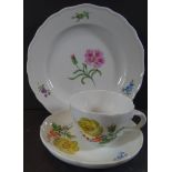 Gedeck "Meissen" 2x gelbe Rose 2Tasse mit U.T, 1.Wahl, nicht passender Kuchenteller 2.Wahl