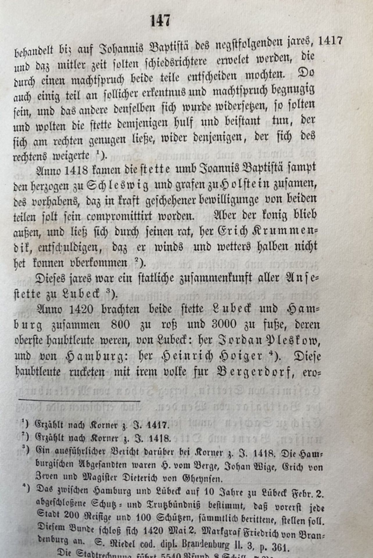 Lappenberg, Johann Martin, Tratziger's Chronica der Stadt Hamburg, Perthes-Besser und Mauke , 1865, - Image 4 of 5