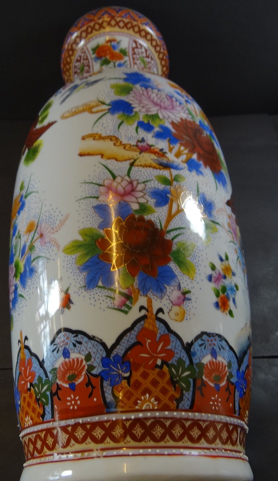 hohe China-Vase (65 cm), handbemalt, Ming Dynastie-Dekor - Image 6 of 7