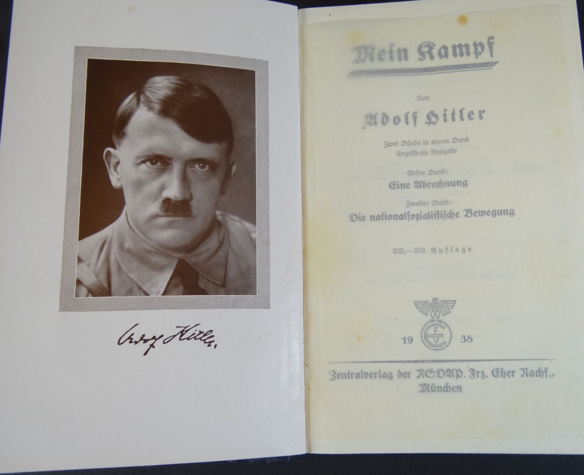 "Mein Kampf" 1938, blaue Ausgabe, sehr gut erhalten - Bild 2 aus 5
