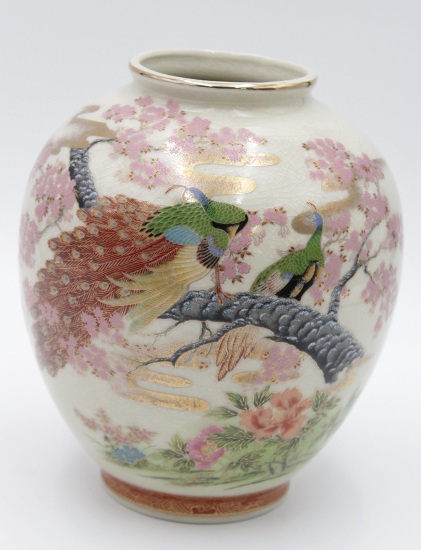 Vase, wohl Japan, gemarkt, ca. H-19cm.