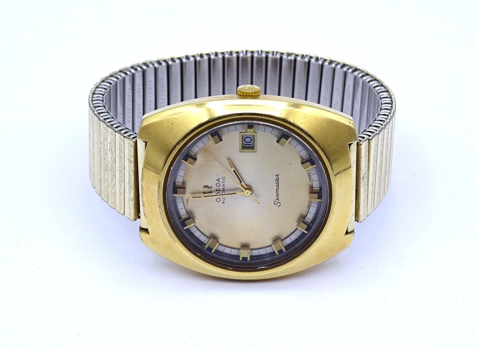 Herren Armbanduhr "Omega", Seamaster, Cal. 1002, Automatikwerk, Werk läuft, Gehäuse 3,9x4,2cm, Trag - Image 2 of 9