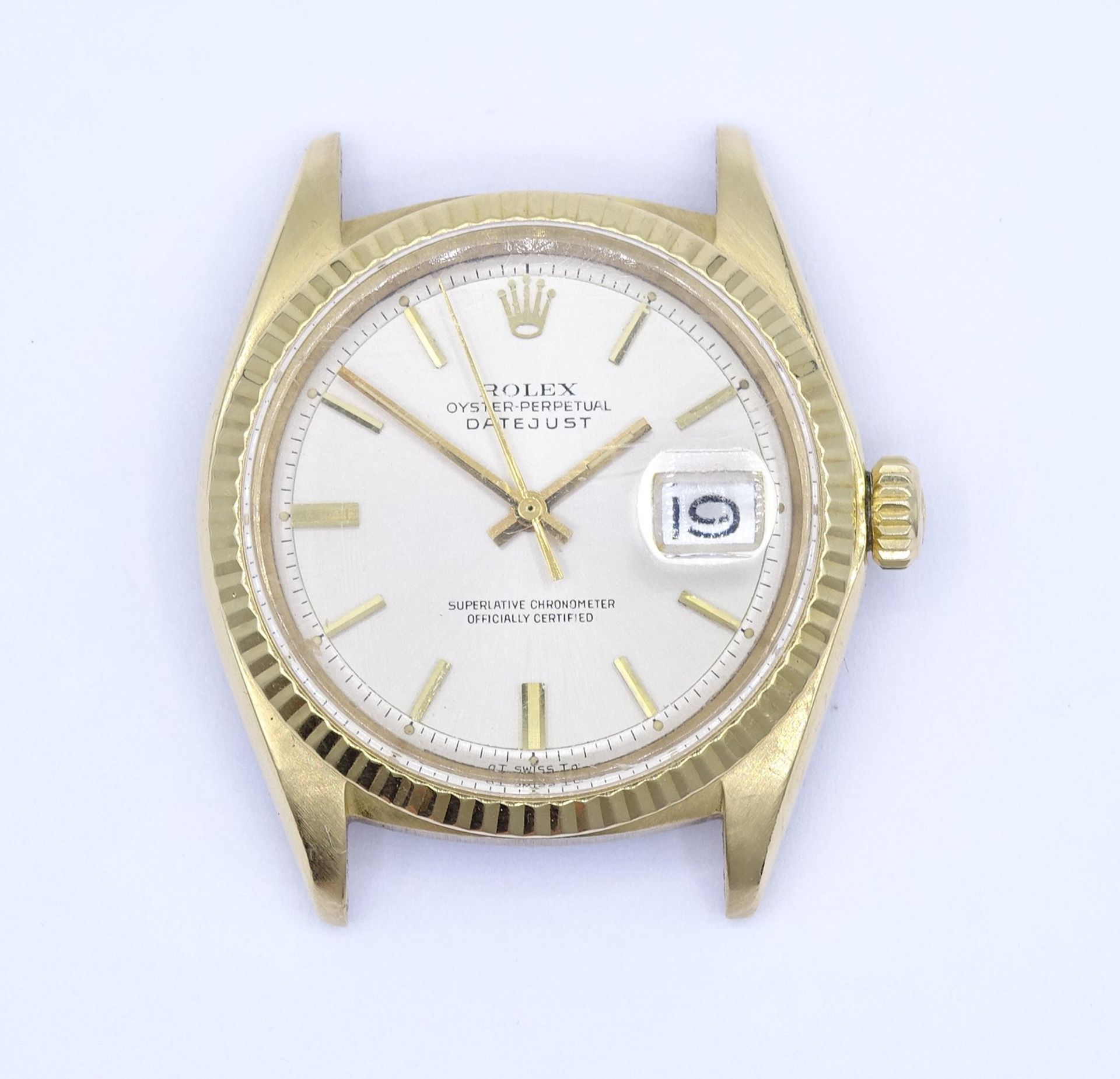 Herren Armbanduhr "Rolex", Mod. Datejust, Oyster Perpetual, Ref. 1601, Automatikwerk, Gelbgold 18K, - Image 5 of 9