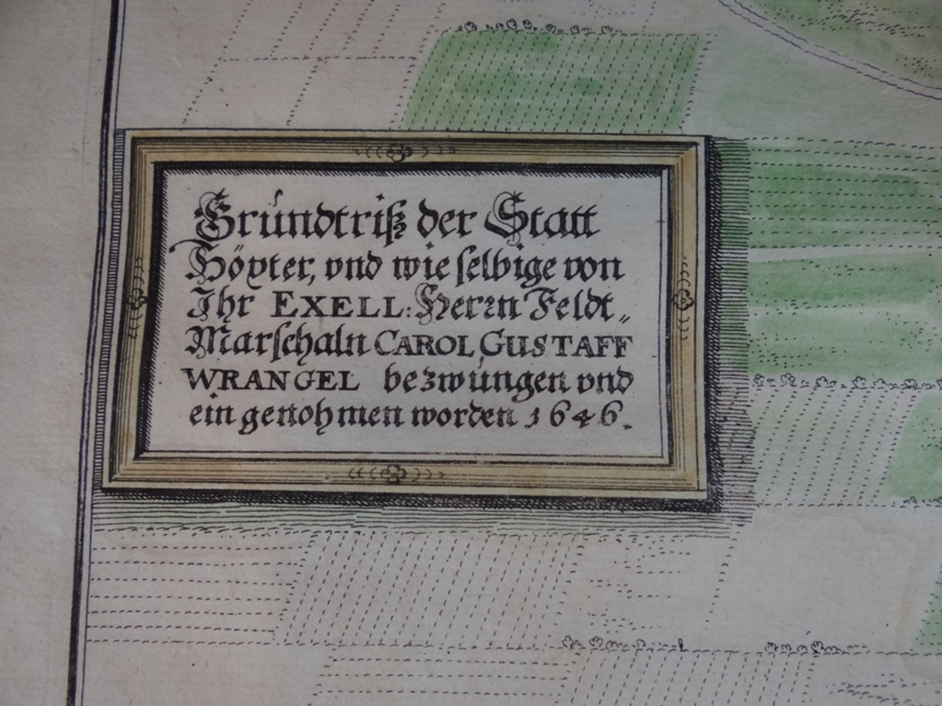 "Grundsriß der Stadt Höxter, und wie selbige von Ihrer Exell. Feldmarschall Carl Gustav Wrangel 164 - Bild 3 aus 3