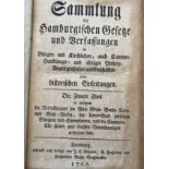 Gesetze und Verordnungen der Stadt Hamburg, 1765-1766, Erster und Zweyter Theil, Ledereinband, bei