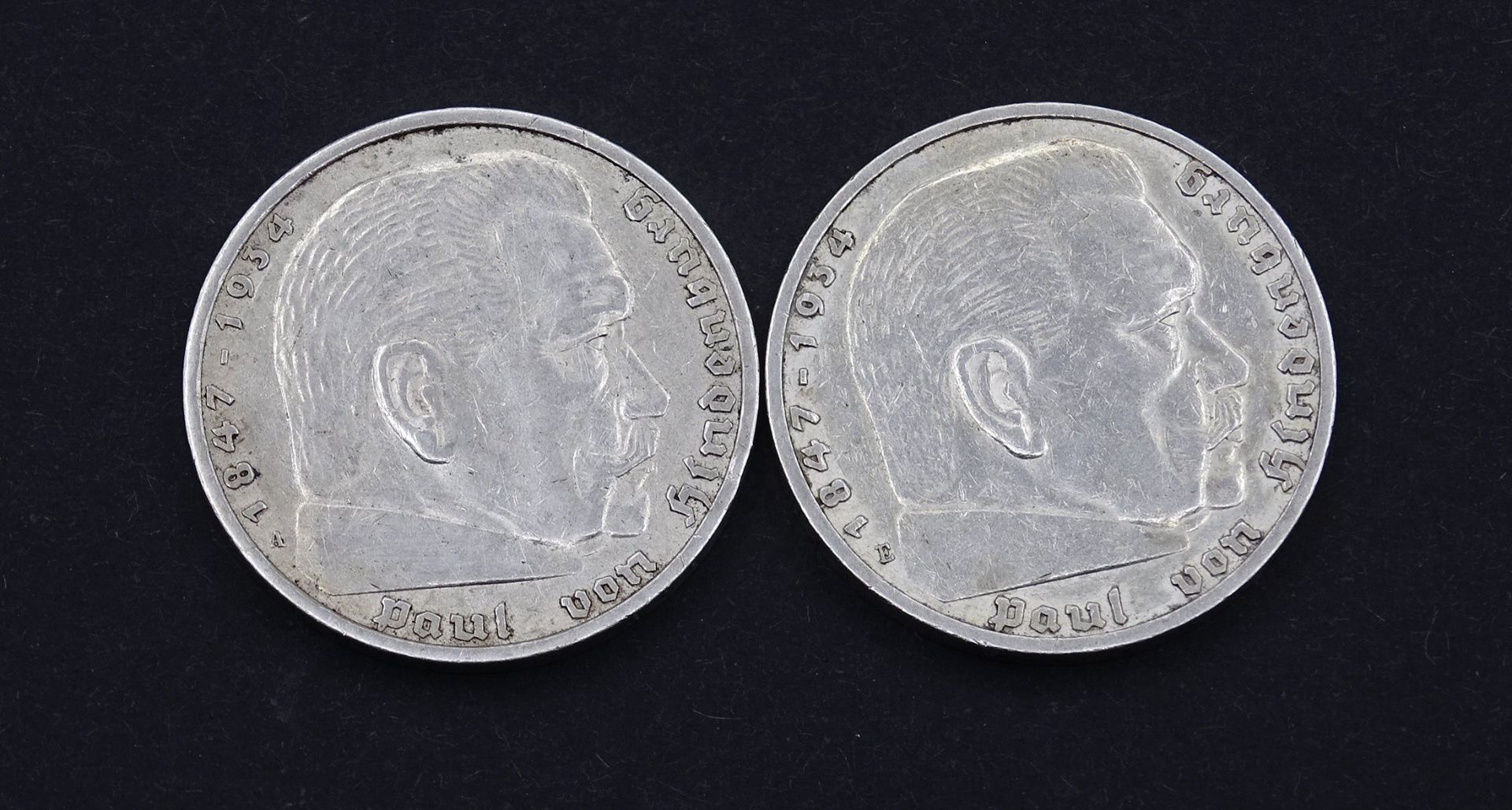 2x 5 Reichsmark 1936, Deutsches Reich, zus. 27,7g. - Image 2 of 2