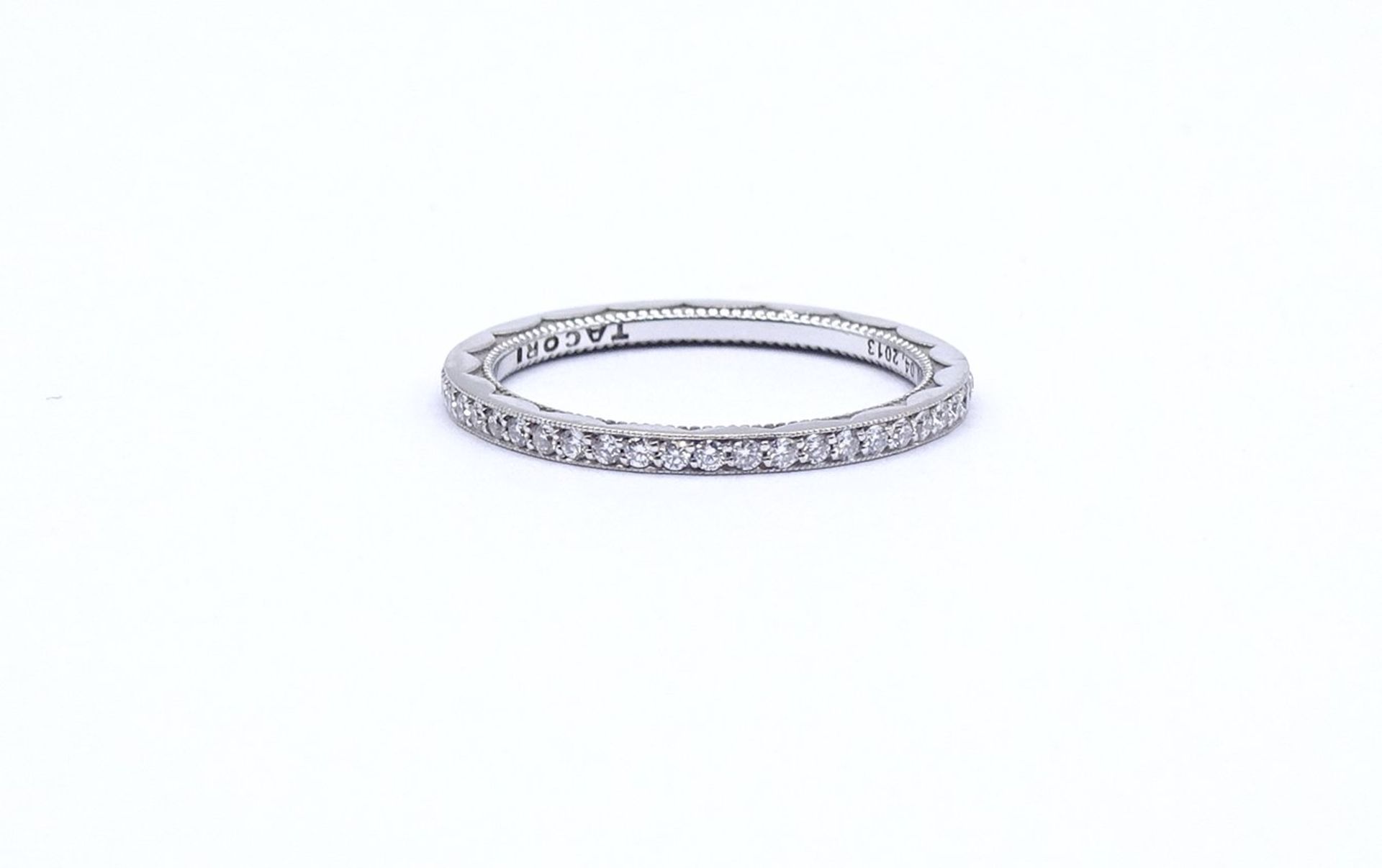 Memory WG Ring 18K "Tacori", (Verlobungsring) mit 47 Diamanten zus.ca. 0,3ct., 2,0g., RG 51, Inneng - Bild 4 aus 7