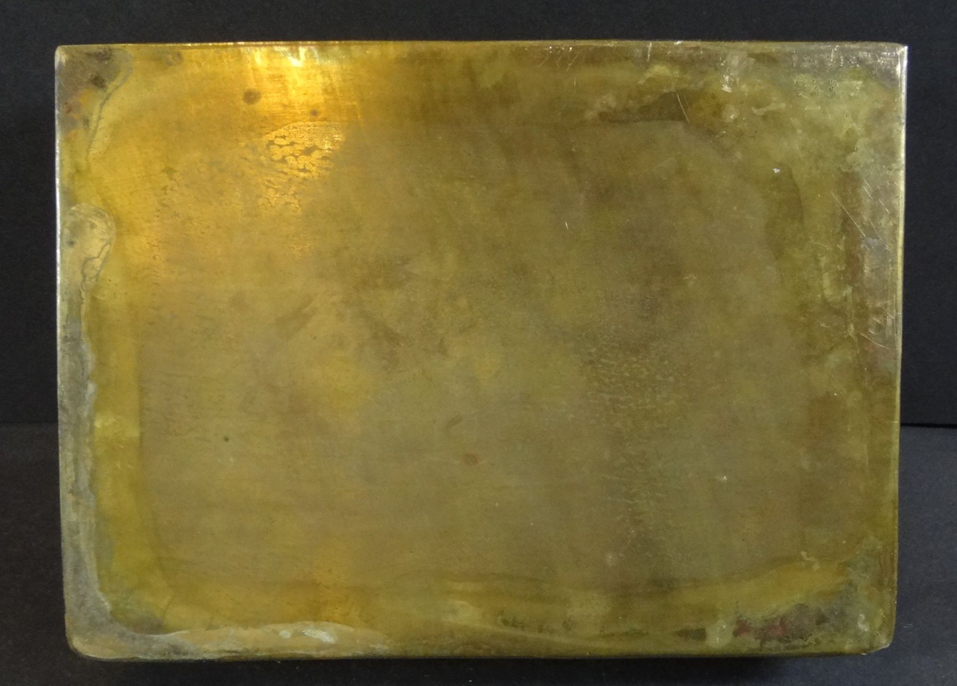 Messing Zigarrendose, H-4 cm, 13x16 cm - Image 4 of 4
