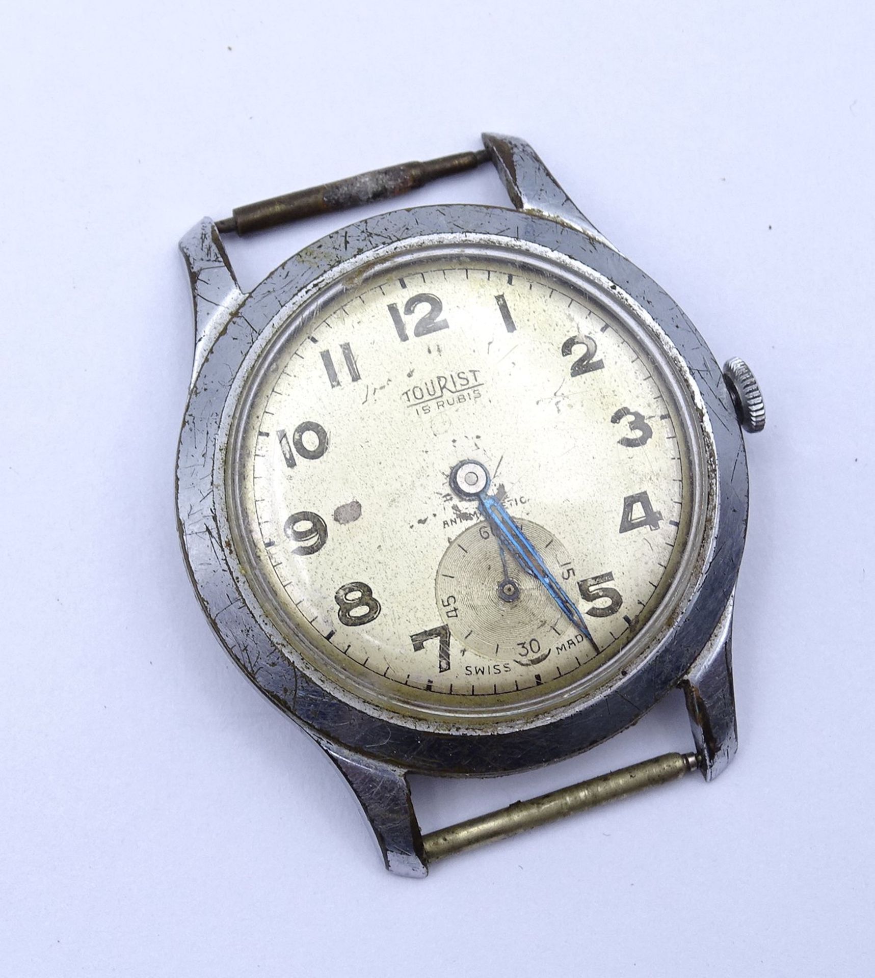 Herren Armbanduhr "Tourist", mechanisch, Werk läuft kurz an, (kompl.aufgezogen), D. 35,0mm, Alters- - Image 2 of 3