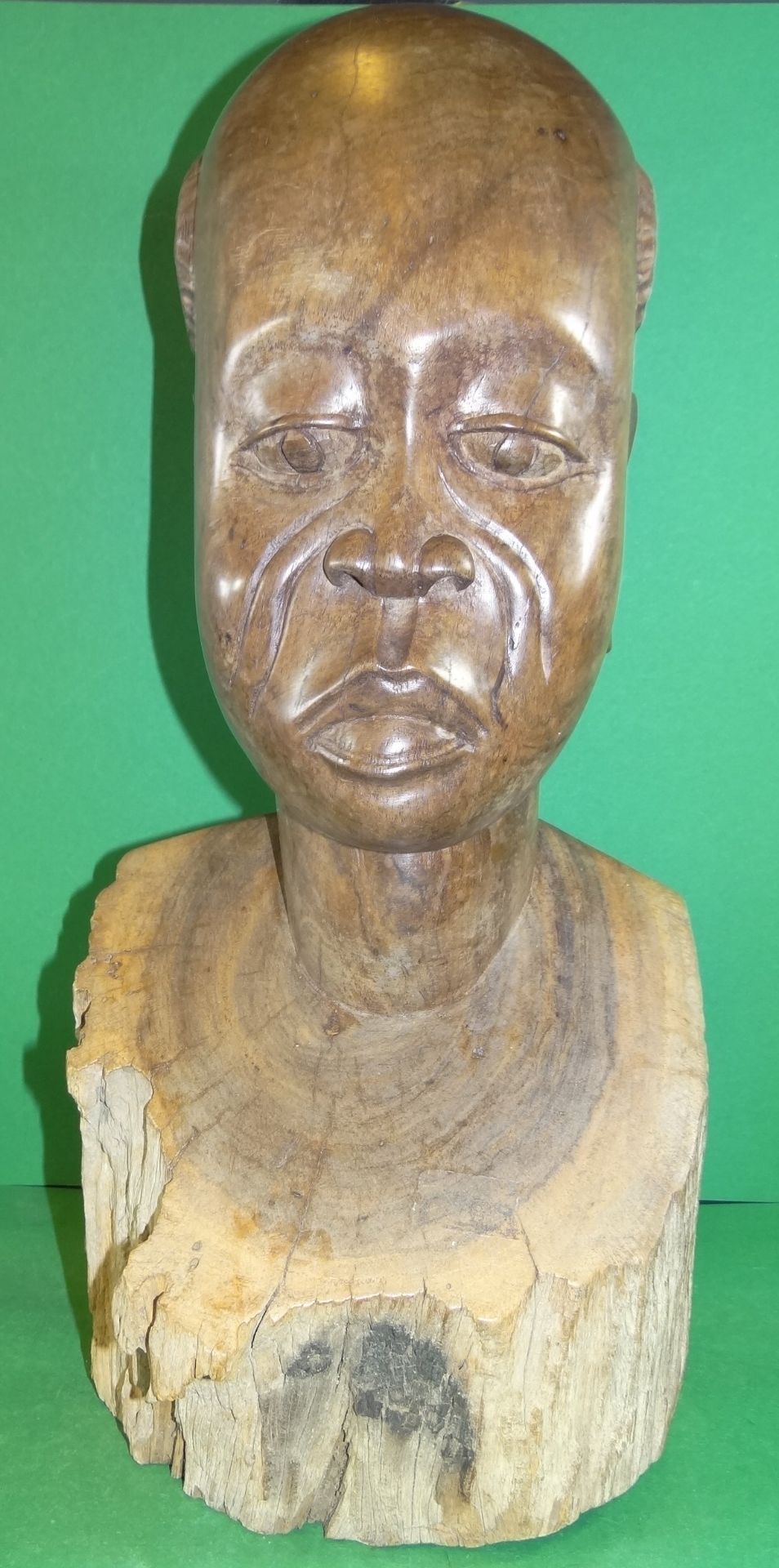 gr. massive Holzbüste eines afrikan. Politikers (Präsidenten?), H-45 cm, 11 kg - Bild 2 aus 6