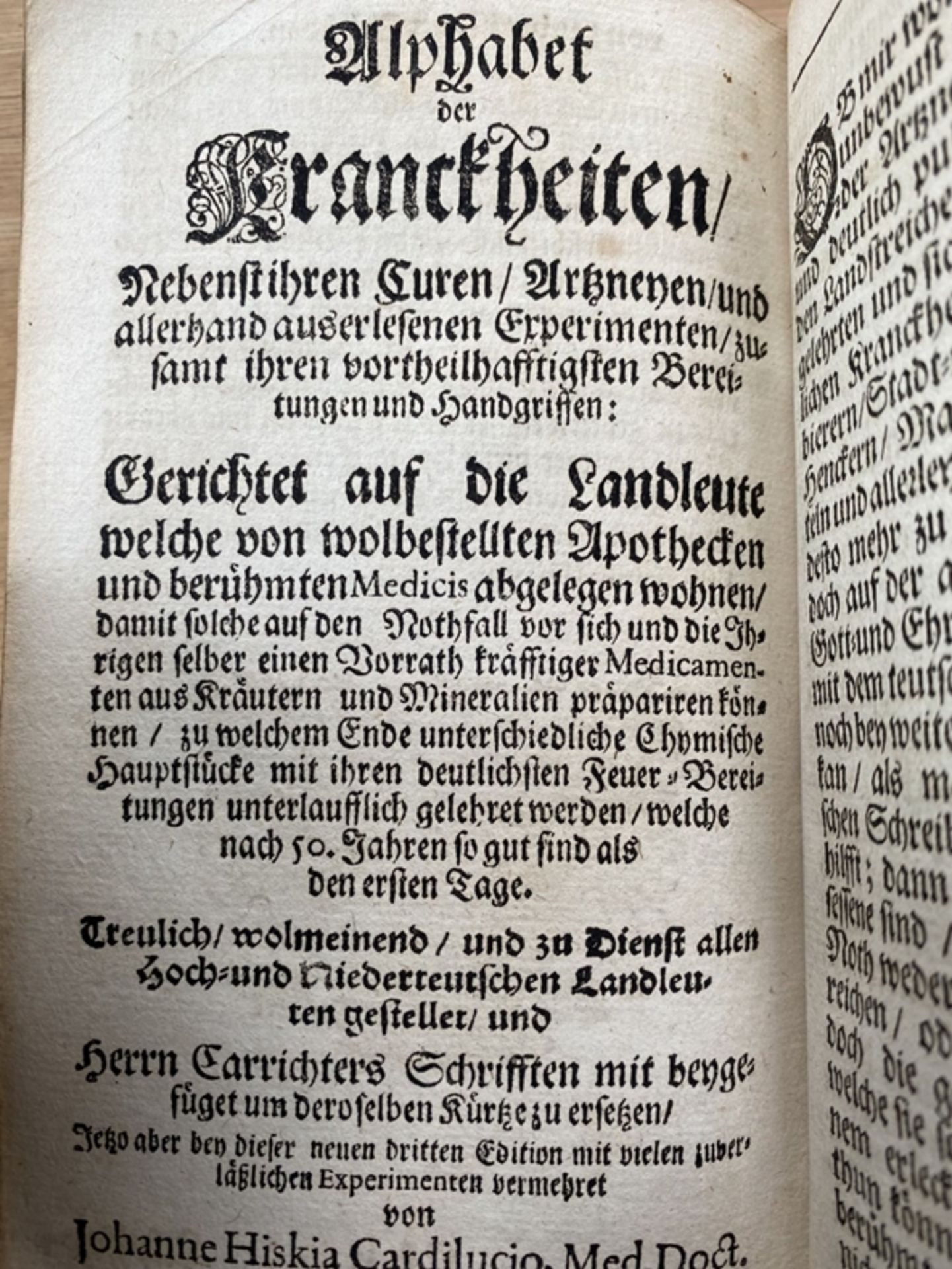 Neu eingerichtete Stadt- und Land Apotheke, Nürnberg 1701, mit Diaet-Büchlein etc, Buchrücken fehl - Bild 7 aus 9