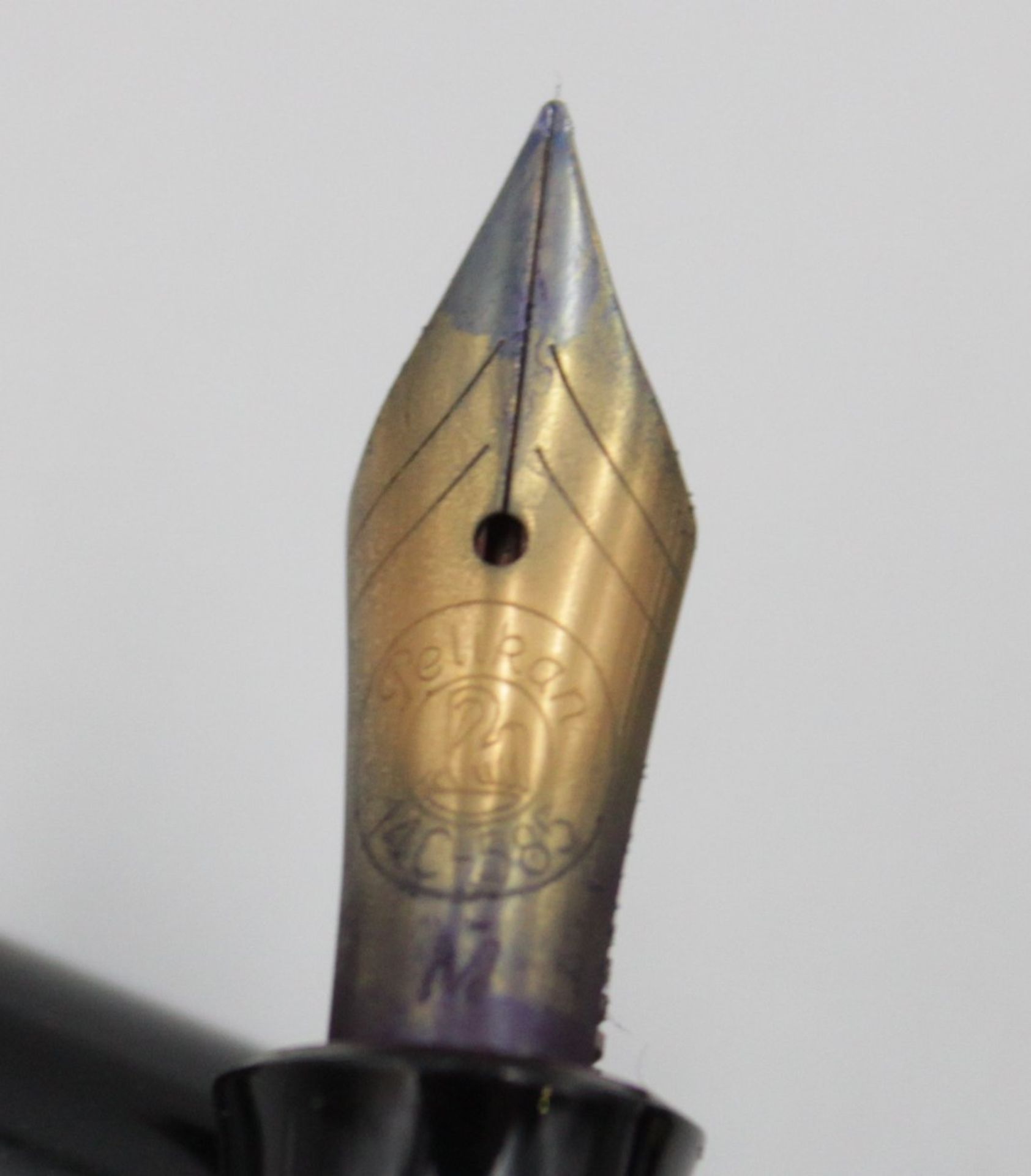 2x alte Füller, Montblanc u. Pelikan, je mit 585er GG Feder, Gebrauchsspuren - Bild 3 aus 7