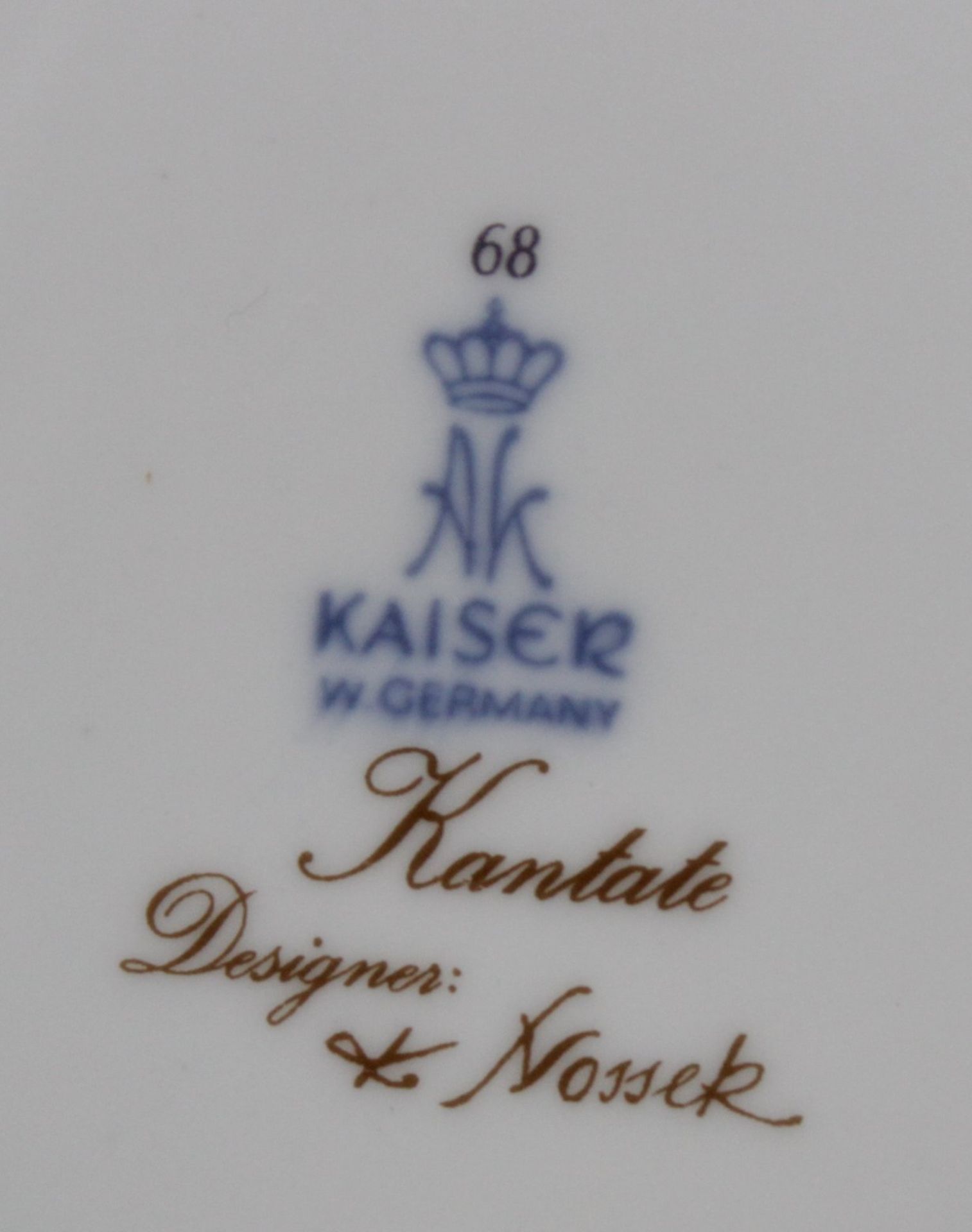 Schale, Kaiser, Kantate, Entw. Nossek, H-3,5cm D-19cm. - Image 3 of 3