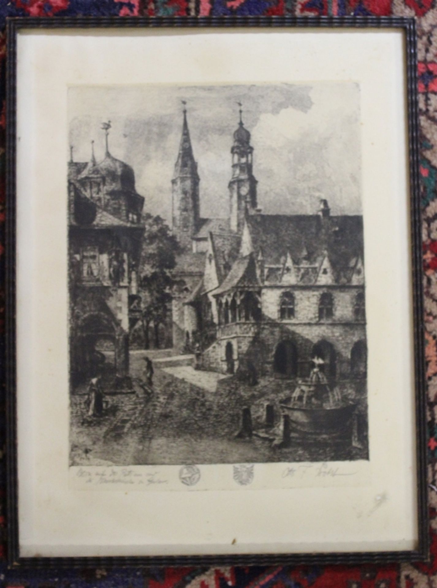 Otto Ferdinand PROBST (1865-1923) , Ansicht Goslar, Radierung, gerahmt/Glas, RG 47 x 36cm. - Bild 3 aus 4