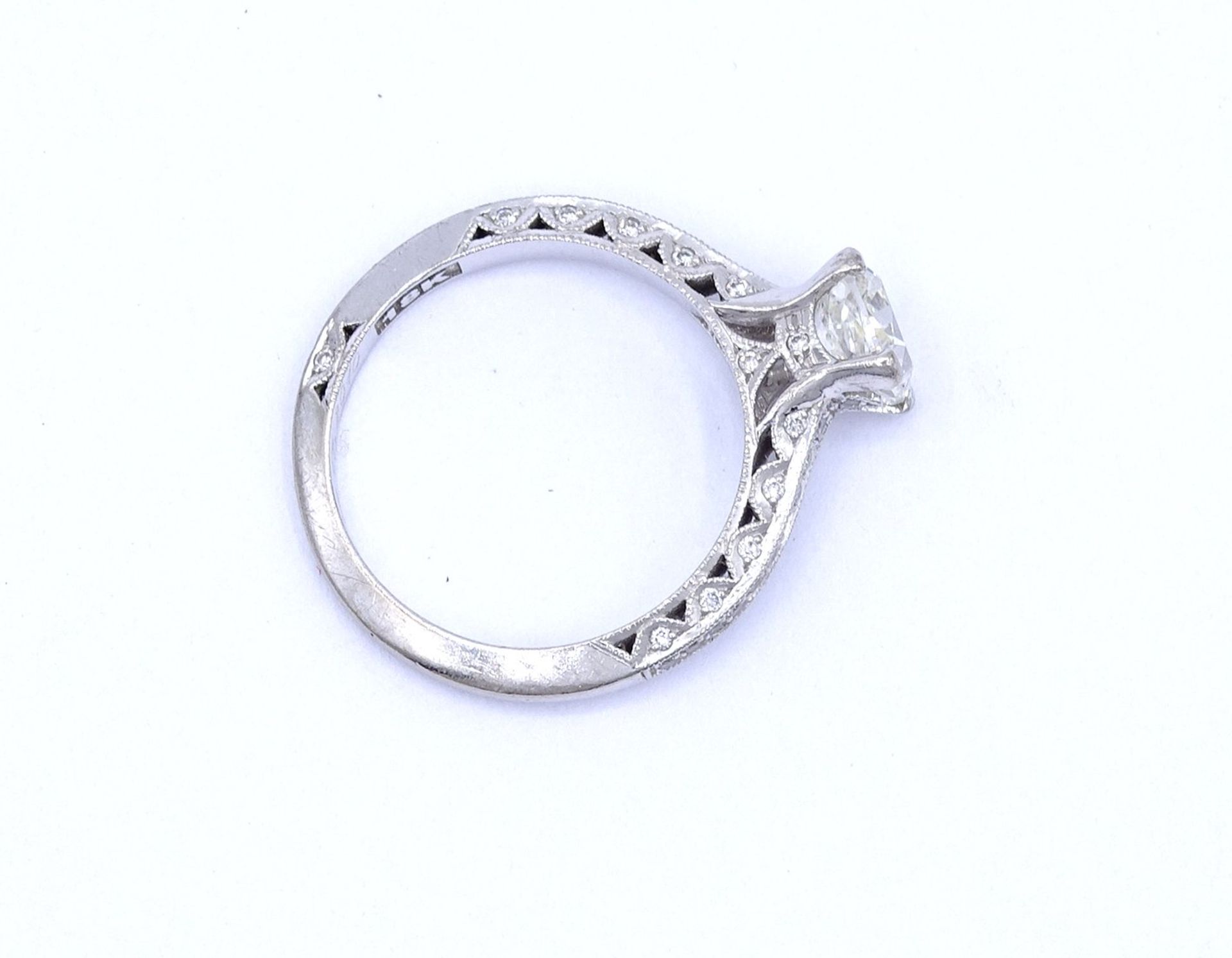 Princess Cut Ring - Verlobungsring , Princess 1,0ct., und 47 kl. Diamanten si, G-H, WG 18K "Tacori" - Image 8 of 20