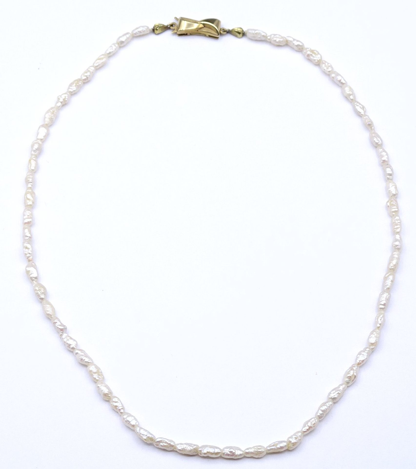 SW - Perlen Halskette mit Goldverschluss 375/000, L. 41cm - Bild 3 aus 6