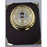 maritimes Barometer/Thermometer auf Holz, 25 x 20cm.
