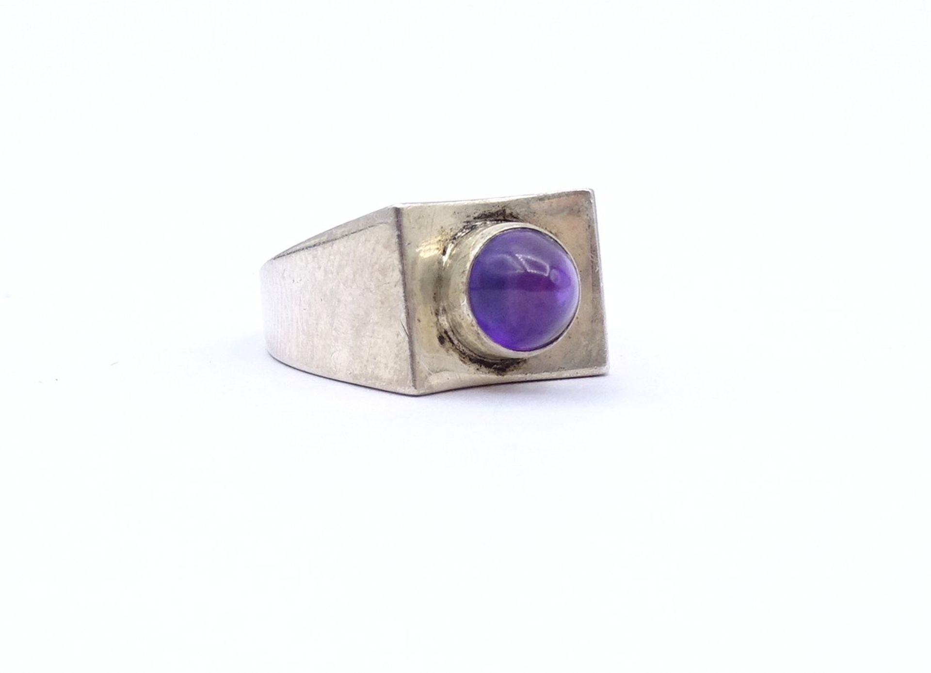 Ring mit Amethyst, Silber 835/000, 9,2g., RG 54