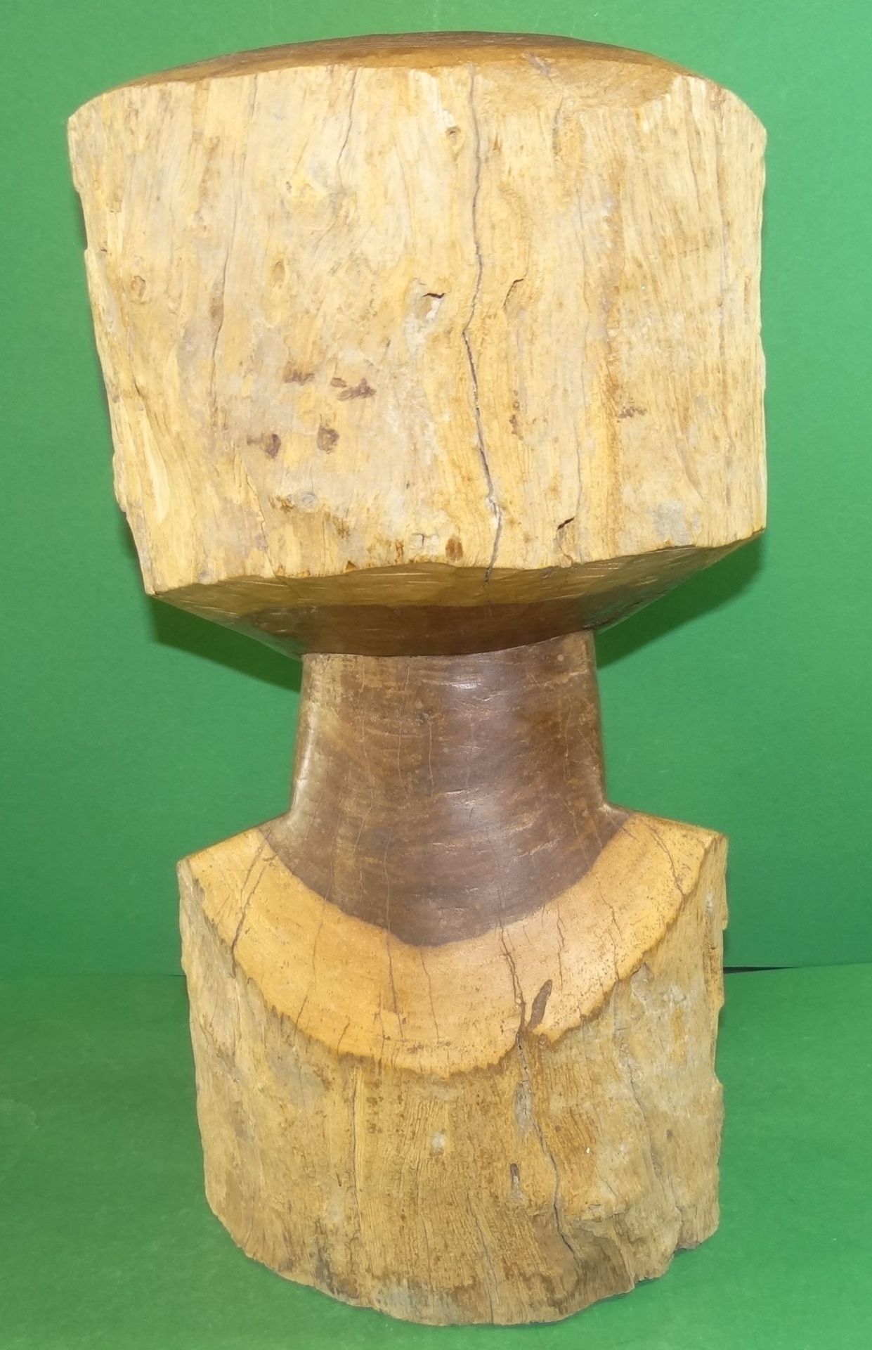 grosse, massive Holzbüste eines afrikanischen Präsidenten, ?, H-43 cm, 13 kg. - Bild 4 aus 5